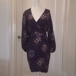 Parker Animal Printed Silk Wrap Dress - image 1